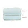 Smyckespåsar Stylish Double Zipper Case Practical Box Portable Pu Material Small For Women Girl F19D