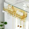 Jewelry Pouches Acrylic Storage Box No Punching Hanging Wall Holder Necklace Organizer For Earring Display Rack Large Capacity