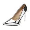 Chaussures habillées Stripper Heels Silver Square High Heel Pumps Lady Casual Golden 9cm Mujer Tacones Altosgold