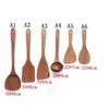 Utensílios de cozinha Spata de madeira natural Colher de madeira ecológica Antiaderente Pan Spatas Long Handle Refeição Retro Colander Tool Drop Delivery Otvlm