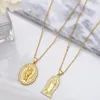 Pendant Necklaces Blessed Mother Of God Maria Necklace Copper CZ San Judas Tadeo Religion Protection Jewelry Gifts Nkea052