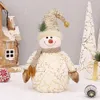 Décorations de Noël 60/50/26 cm grande taille poupées de noël décoration courte peluche impression père noël bonhomme de neige poupée pour ornements d'arbre de noël Figurine 231109