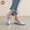 Dress Shoes Silver Leather Luxury Shoes Split Toe Flat Shoes Woman Mary Janes Tabi Ninja Flats Female Cozy Dress Party Shoes Ankle Zapatos 230413