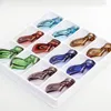 Pendentif Colliers Qianbei En Gros 6pcs À La Main Murano Lampwork Verre Mélange Couleur Grandes Feuilles Fit Collier Bijoux Cadeaux Arrivée