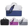 Evrak çantaları patchwork renkli omuz dizüstü bilgisayar çantası unisex su geçirmez 15 inç koruyucu kasa gündelik seyahat bilgisayarı el çantası evrak çantası