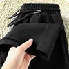 Pantalon droit gaufré pour hommes, taille élastique, cordon de serrage, imprimé, poches à carreaux, coréen, ample, sport décontracté, automne 2023