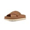 Tasarımcı Goldenstar tıkanma Tasman Moda Terlik Botlar Boston Clogs Golden Star Beach Sandal Çapraz Slaytlar Kadın Erkekler Tazz Tasman Sonbahar Hardal Tohum Kestane boyutu 36-40