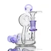 Purple Matrix Perc Bong Dab Rig Tube Bong en verre 14mm Bol commun avec bangs à eau en verre