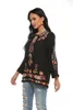 Camicette da donna Camicia ricamata Eaeovni Donna Cotone Boho Camicie messicane a maniche lunghe Estate Taglie forti Per