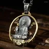 Pendants RetroSen Silver Color Retro Old Buddha Pendant Manjusri Bodhisattva Guanyin Men And Women Amulet Jewelry