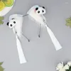 Grampos de cabelo bandana animal cosplay orelha panda headbands para menina borla tiaras