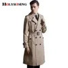 Misturas de lã masculina jaqueta masculina clássico duplo breasted trench coat gabardina hombre S-6XL longo blusão estilo britânico 231102