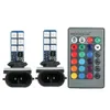 New 1 Set 5050 881 LED Car Headlight Fog Light Lamp Bulb Lamp Wireless Remote Control RGB Multi-Color 360-degree 4 Modes Changing