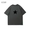 Męskie koszulki Y2K estetyka Wiele kolorów bawełniane koszulki 2000s gwiazdy drukują streetwear krótkie rękawe letnie mody eleganckie eleganckie tshirty 230412