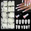 Falska naglar 200/500st Vit akrylhalva/fullt omslag Fake Tip French Nail Extension Manicure Tool Supplies for Professional