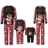 Family Matching Outfits 2023 Cartoon Christmas Print Pajamas Two Pieces Set Long Sleeve Top Elastic Pants Adults Kids Baby Parentchild Outfit 231113