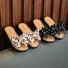 First Walkers Bow Flats Open Toe Slide Sandals Non slip Flip Flops Children Home Slippers Kids Girls Summer Cute Beach Shoe 230412