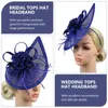 Bandanas vit fascinator pannband mesh topp hatt fascinators kvinnor te party huvudbonad hår tillbehör brud toppar middag