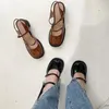 Сандалии Женская Мэри Джейн Лолита обувь для пряжки квадрат квадратный палец на ногах