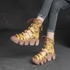 サンダルKoovan Women's Rome 2023 Summer Cowhide Shoes Roman Lace-up-up-up for for girls real Leather Shoe