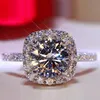 Superbe bague femme or blanc rempli 2ct AAAAA zircon cubique bagues de fiançailles pour femmes bijoux de mariée cadeau