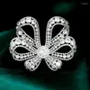 Broscher Suyu Bow Knot Flower Brooch Micro Inlaid Cubic Zirconia Coat Suit Pin Accessories Corsage
