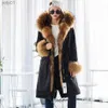 Trench da donna Maomaokong Inverno Donna Cappotto di pelliccia naturale Plus Size Nero Parka Procione Fodera in vera pelliccia Extra Larg Giacca calda Cappotti lunghiL231113