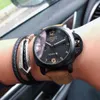 Paneri Watch Designer Clean Factory الفاخرة الميكانيكية الميكانيكية الساقية التلقائي مرآة الياقوت سويسري حجم 44 مم مستوردة من حزام البقر سبورت واتشز 8ZD