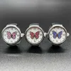R.Gem. Vintage Schmetterlinge Damen Unisex verstellbare Quarz-Digital-Fingerring-Uhr