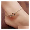 Foot Jewelry Charm Anklets Bracelets Lucky 8 Word Anklet For Women Beach Pool Party Ankle Bracelet Drop Delivery Dhamw