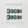 False Nails Fashion Handmade Wearable Crystal Cat's Eye Full Cover Fake Patch Manicure Stickers Detachable Short