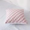 Almohada pilmandú cubierta geométrica floral rosa 45x45cm bordado de algodón 18x18 pulgadas suave acogedor para sala de estar