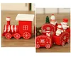 クリスマスの装飾クリスマス木製4馬車トレーニング子供のクリスマスプレゼントウィンドウディスプレイ