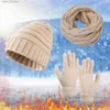 Chapeaux et foulards Ensembles d'hiver décontracté solide chapeau écharpe Gs ensemble pour femmes hommes Cs hiver chaud doux tricoté chapeau Bonnet écharpes Gs accessoire extérieur L231113