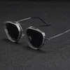 Czarne okulary przeciwsłoneczne czarnych mężczyzn i kobiet parowe okulary przeciwsłoneczne punkowe heavy metalowe okulary przeciwsłoneczne harajuku