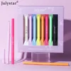 Eye Shadow/Liner Combination 8Pcs/Set UV Fluorescent Light Neon Creme Gel Eyeliner Pen Waterproof Smooth Silky Eye Liner Pencil Make Up Cosmetics 231113