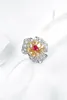 Кластерные кольца Fiy Natural 0,490CT Red Ruby Ring Ring Diamonds Jewelry Anniversary Женщины для женских прекрасных подарков на День святого Валентина