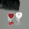Sterling Sier Heart Stud örhängen Kvinnor Guld Shining Crystal Ear Rings smycken för fest Klassisk kärlek örhänge varumärke inskription min t tag charm