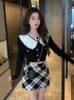 Suéteres femininos 2023 básico preto magro y2k colheita tops mulher arco kawaii camisola de malha cardigan casual coreano design de moda jumpers escritório