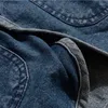 Mäns jackor Retro tvättade denim Cardigan Jacket Men's Casual Loose Tide Cotton V-Neck Big Pocket Japanese-Style Tooling for Men