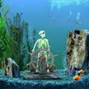 Decorazioni Capitano pirata Acquario Ornamento artificiale Paesaggio Scheletro su ruota Action Figure Decorazioni per acquario 231113