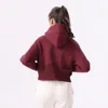 Lululemenly Yoga Wear Perfectizeiszized Winter Winter Winter Sweater Sports Hooded Round Neck Long'l'y