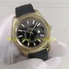 12 orologi meccanici con foto reali in stile nuovo modello da uomo 42 mm 326235 quadrante nero in oro giallo 326238 cinturino in caucciù movimento Asia 2813 326933 orologio automatico