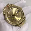 6 стилей, часы из настоящего золота из желтого золота 904L, стальные мужские часы, 40 мм, дата, шампанское, римский циферблат, белый, черный, автоматический браслет V12, светящийся Cal229Y
