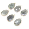 Collane a ciondolo in pietra naturale flash labradorite pendenti goccia d'acqua cristallo lucido per gioielli che producono doni da orecchini per la moda fai -da -te