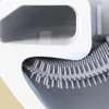 Rena borstar Andas toalettborste Vattenläckagesäker med bas Silikon Wc Platt huvud Flexibel mjuk borstborste med snabbtorkande hållare