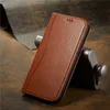 Luxury Genuine Leather Flip Vogue Phone Case for iPhone 15 Plus 14 13 Mini 12 11 Pro Max XR XS Durable Sturdy Business Magnetic Multiple Card Slots Wallet Bracket Shell