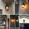 Lampada da parete tipo industriale country americano nero / alluminio placcato vintage impermeabile con lampadina Edison in vetro E27 cortile