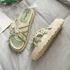 Sandals 2023 Summer Coat Fashion Women's Slippers Flower Elegant Open-toe Couple Thick Bottom Soft Beach Shoes