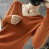 Kobiety swetry dla kobiet swetra jesienna zima zimowa dzianina w szyku w dekolcie długie slegi luźne kaszmirowe kaszmirowe sweter pullover lady tanie jakość jumper dzianina TOPSL231113